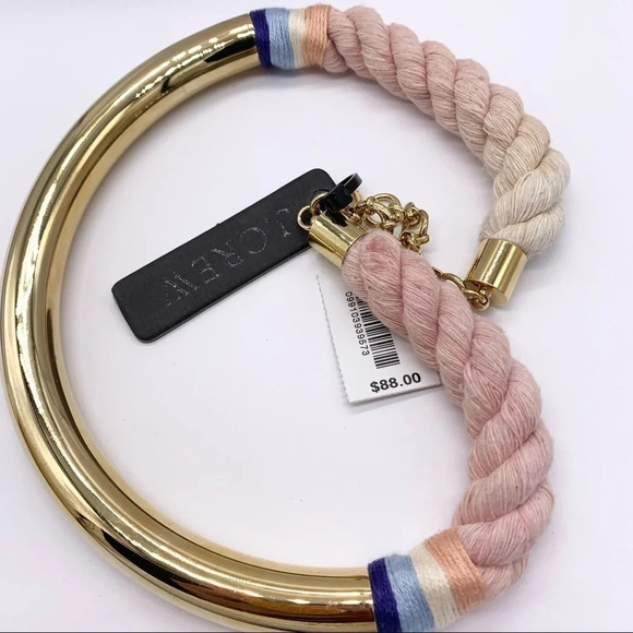 J. Crew Gold Tube with Twisted Rope Necklace NWT - Picture 2 of 6